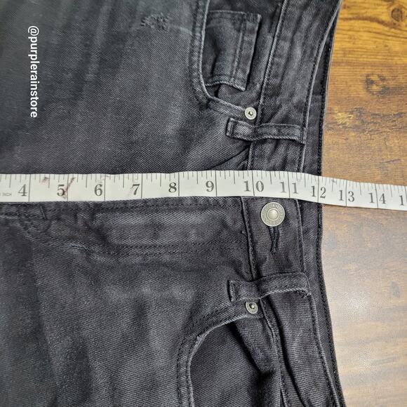 American Eagle Mom Jeans 4 R High Rise Black Wash Stretch Denim - Picture 8 of 10